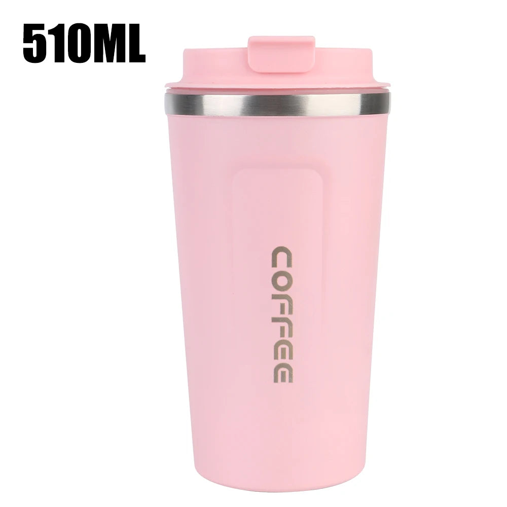 Thermo Cafe Coffee Mug Car Thermos Mug 380/510ML Leak_Proof Travel Thermo Cup for Tea Water Coffee Double Stainless Steel RELUX.STORE