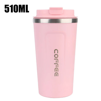 Thermo Cafe Coffee Mug Car Thermos Mug 380/510ML Leak_Proof Travel Thermo Cup for Tea Water Coffee Double Stainless Steel RELUX.STORE