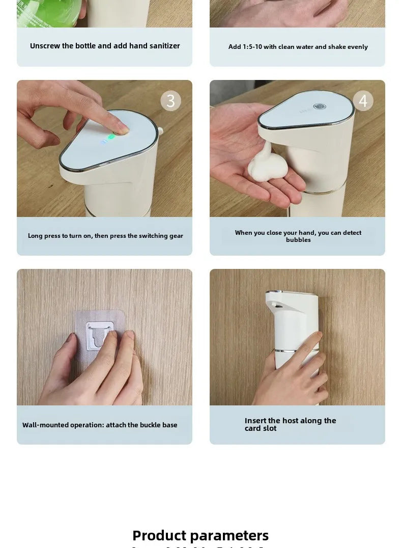 New intelligent induction multi gear contactless wall mounted vertical hand sanitizer rechargeable soap dispenser foam machine RELUX.STORE