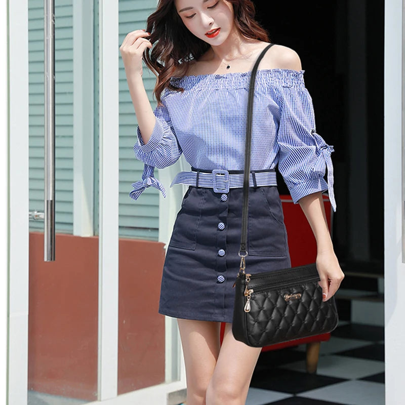 Embroidery Messenger Bags Women Leather Handbags Bags for Women Sac a Main Ladies hair ball Hand Bag RELUX.STORE