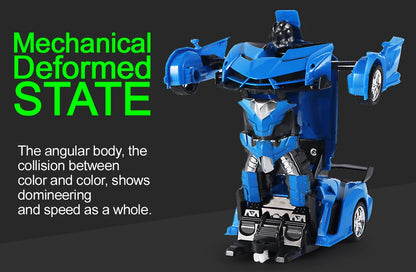 Electric RC Car 2 In 1 Transformation Robots Sports Vehicle Model Robots Boys Toys Remote Cool RC Deformation Cars Kid Toy Gifts