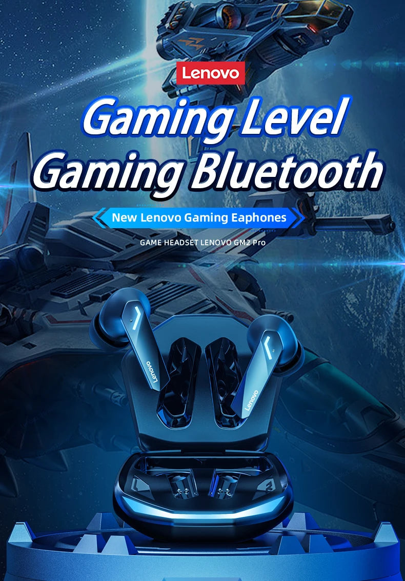 Choice Lenovo GM2 Pro 5.3 Earphone Bluetooth Wireless Earbuds Low Latency Headphones HD Call Dual Mode Gaming Headset With Mic RELUX.STORE