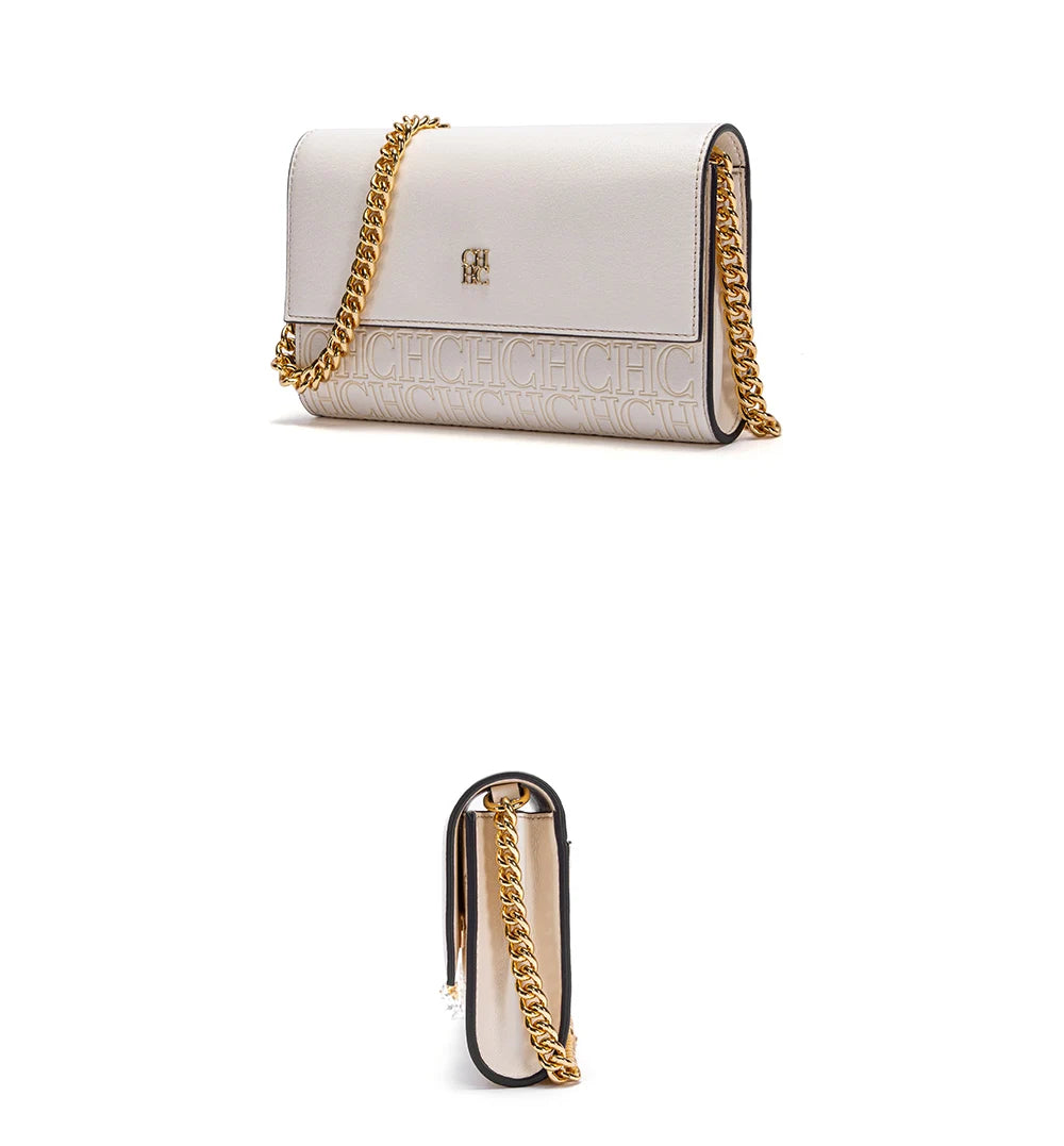 CHCH Women's Shoulder Bag New Magnetic Flip Chain Bag Brown Small Square Bag Wallet RELUX.STORE
