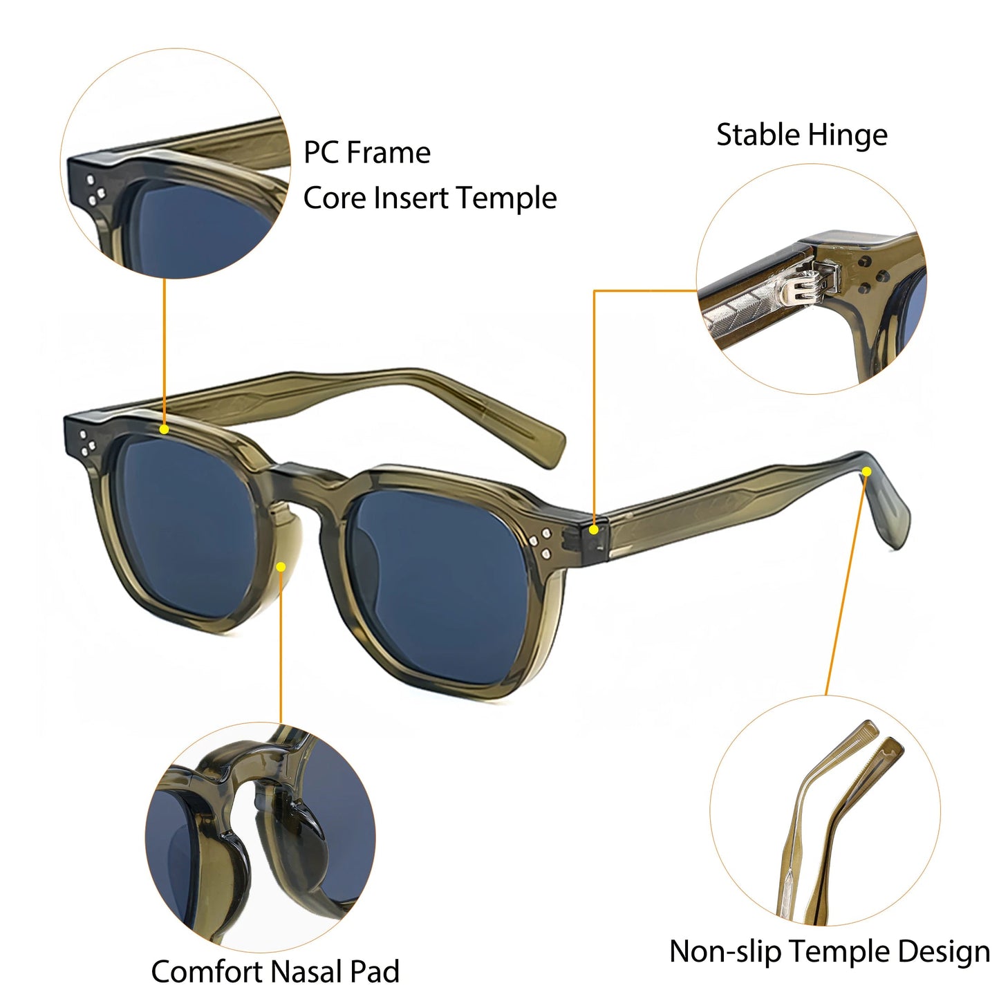 CATERSIDE Fashion Men Sunglasses Small Frame Square Personalized Design Sun Glasses Women Travel Party Business Festival Gift RELUX.STORE