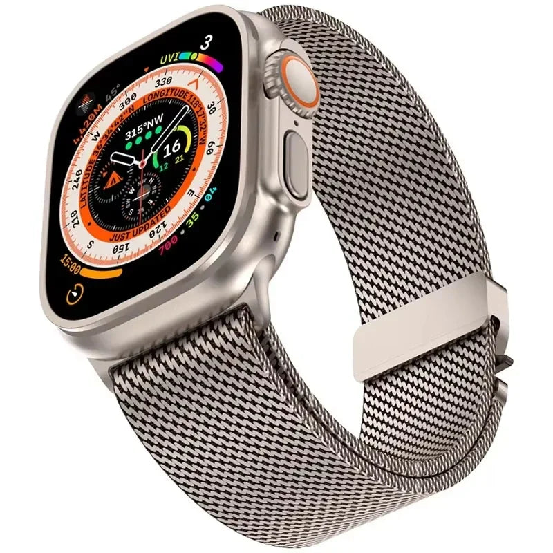 Milanese Loop Strap For Apple Watch Band Ultra 2 49mm 46mm 45mm 44mm 42mm Stainless Steel Metal for iWatch Series 10 9 8 7 6 5 4