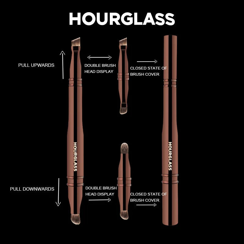 Hourglass Makeup Brush- No.25 Four-Head Multifunctional Brush Concealer Eyeshadow Eyebrow Brush Eyeliner Brush Makeup Brush RELUX.STORE