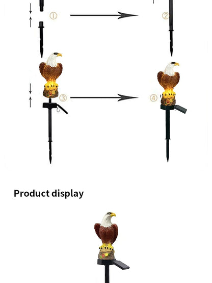 Solar Resin Eagle Lawn Lamp - Outdoor LED Ground Light, Patio & Garden Decorative Lamp