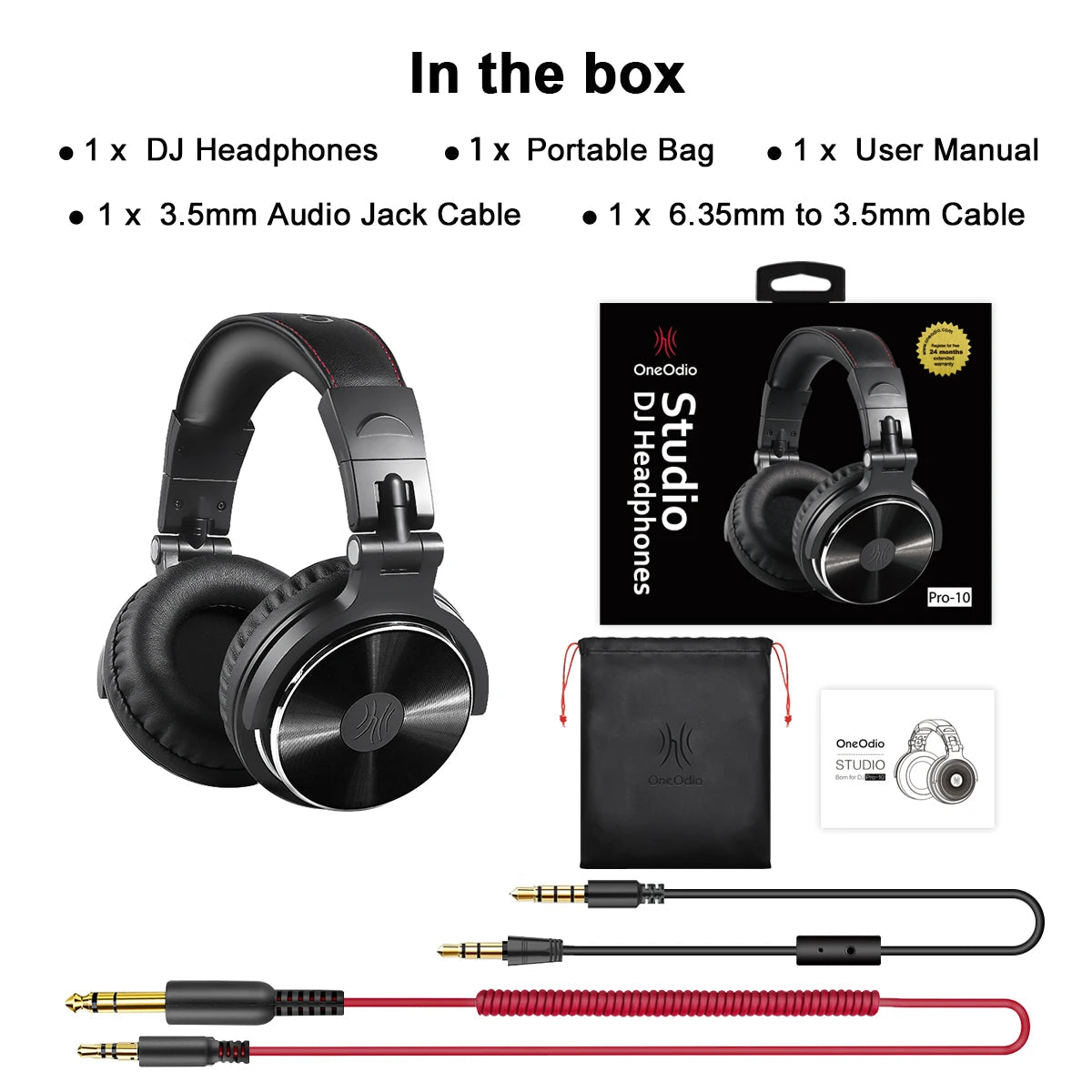 Oneodio Studio Wired Headphones Over Ear Hi-Res Audio Wired Headset With Microphone Studio DJ Stereo Headphones 3.5mm/6.35mm RELUX.STORE