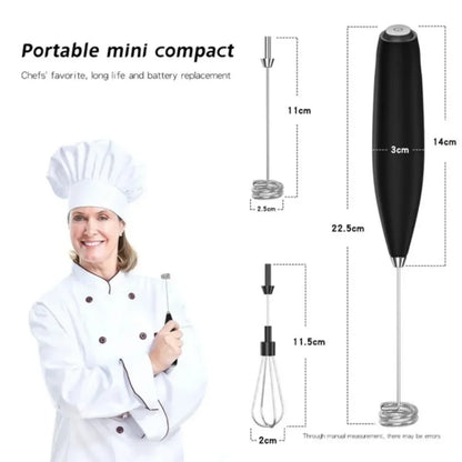 Powerful Electric Milk Frother, Handheld Mini Whisk for Coffee, Latte, Cappuccino, Kitchen Tools, Household Essentials