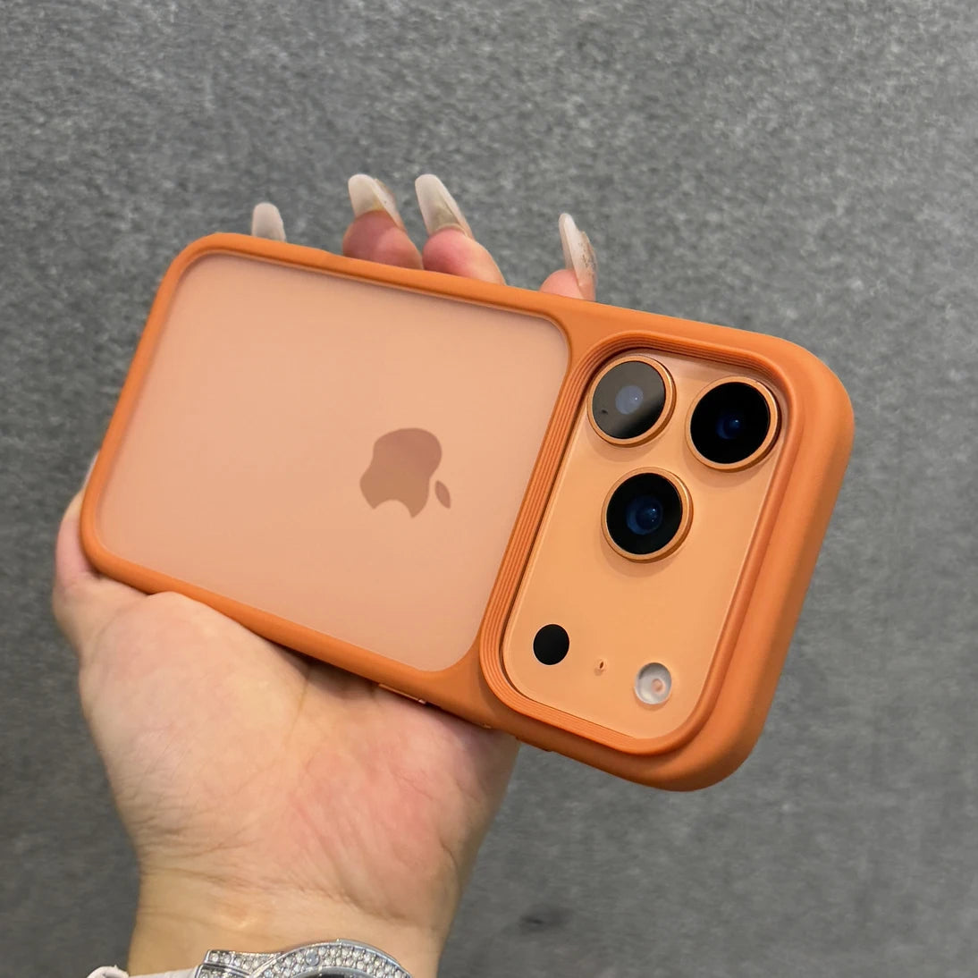 Luxury Orange Shield Matte Transparent Phone Case For iPhone 17 Pro Max 17 Pro 17 New Metal Buttons Skin Feel Shockproof Cover RELUX.STORE