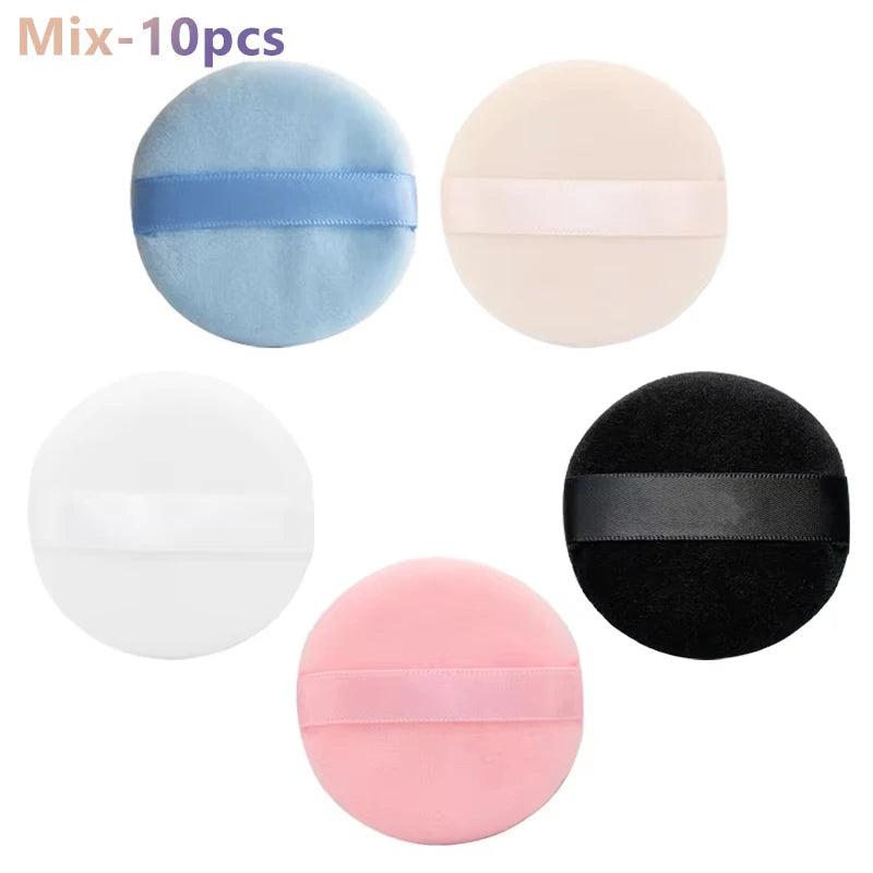 5/10Pcs Round Makeup Sponges Cosmetics Tools Soft Velvet Powder Puff Blender Sponges Facial Foundation Puffs Make Up Accessories RELUX.STORE