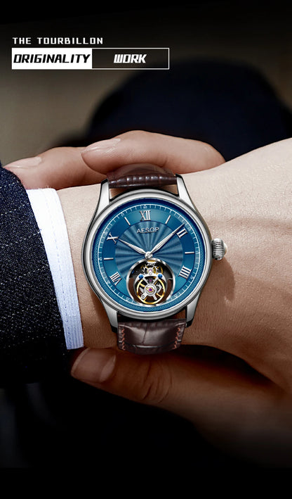 AESOP Official Watch Store Flying Tourbillon Movement Mechanical Wristwatches Skeleton Watches for Menes Luxury Waterproof 2025A