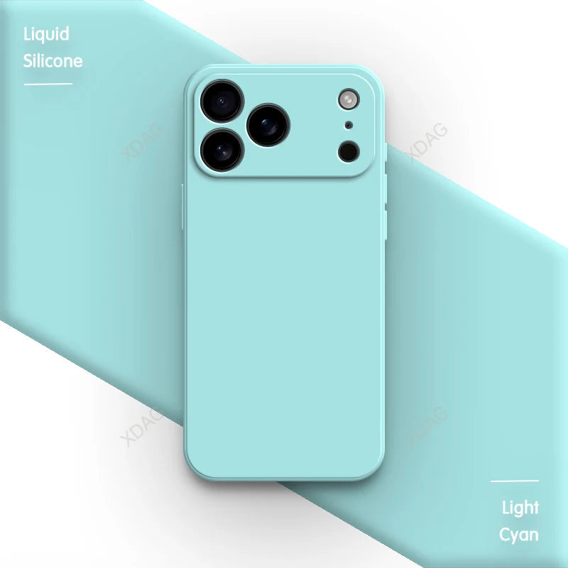 Liquid Silicone Original Phone Case for iPhone 17 Pro Max Air 17Pro 17Max 5G Straight Edge Lens Protection Soft Basic Back Cover RELUX.STORE