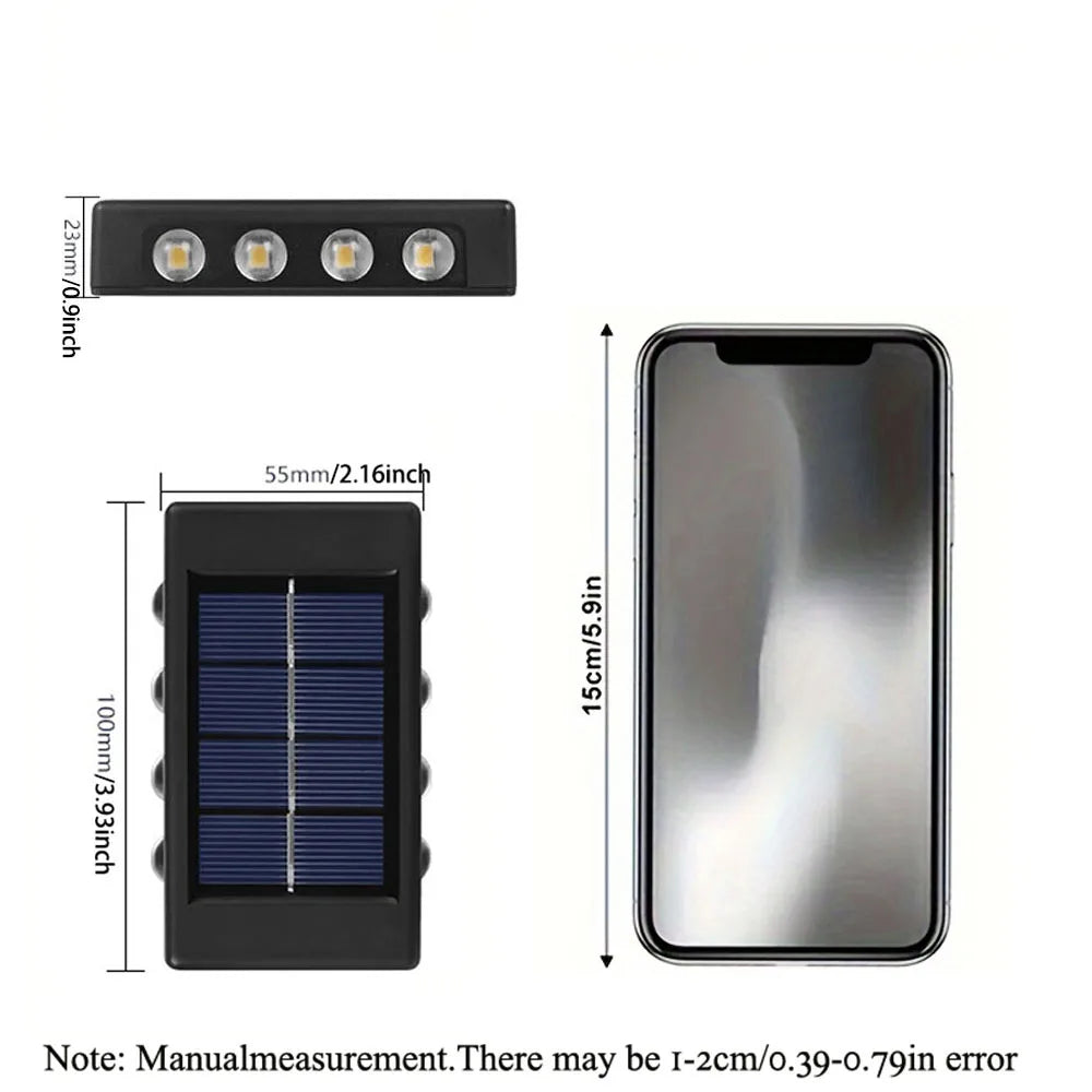 1pc 2/4/6/8/10/12LEDs Solar LED Wall Lights, Outdoor Wall Lamp For Garden, Patio, Ambient Light RELUX.STORE