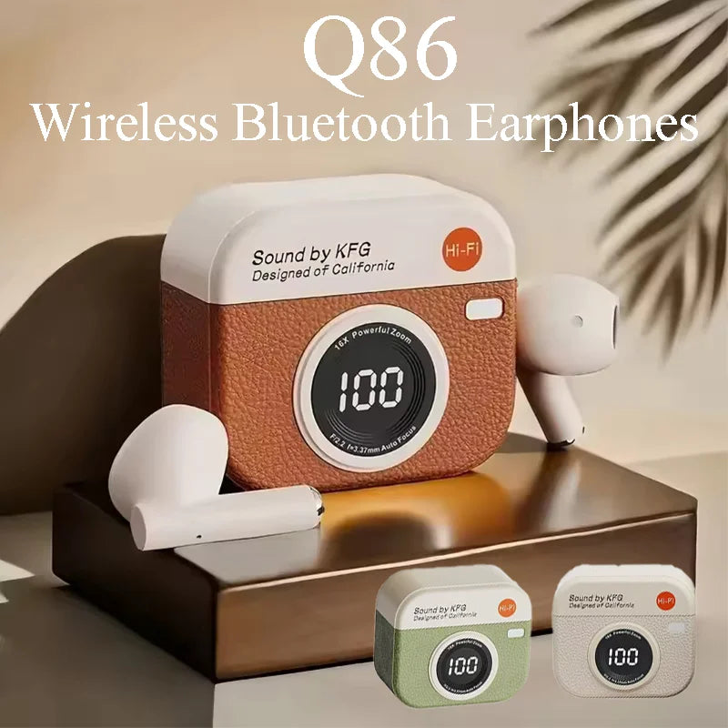 Q86 Tws Wireless Earphones Noise Reduction Sports Music with Microphone Hi-Fi Bass Hd Voice Bluetooth Earbuds with Led Display RELUX.STORE