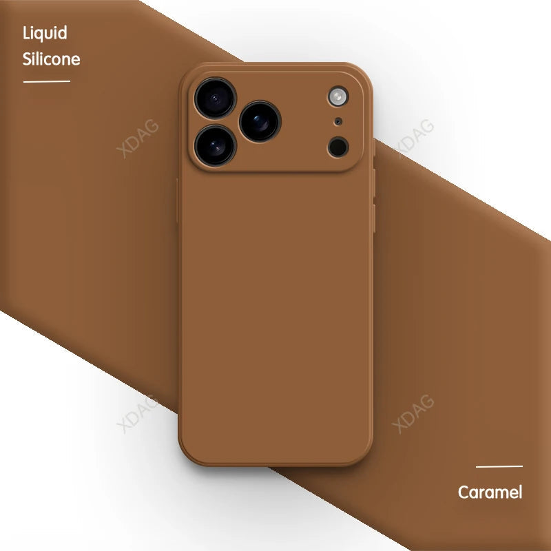 Liquid Silicone Original Phone Case for iPhone 17 Pro Max Air 17Pro 17Max 5G Straight Edge Lens Protection Soft Basic Back Cover RELUX.STORE