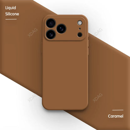 Liquid Silicone Original Phone Case for iPhone 17 Pro Max Air 17Pro 17Max 5G Straight Edge Lens Protection Soft Basic Back Cover RELUX.STORE