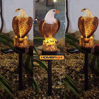 Solar Resin Eagle Lawn Lamp - Outdoor LED Ground Light, Patio & Garden Decorative Lamp