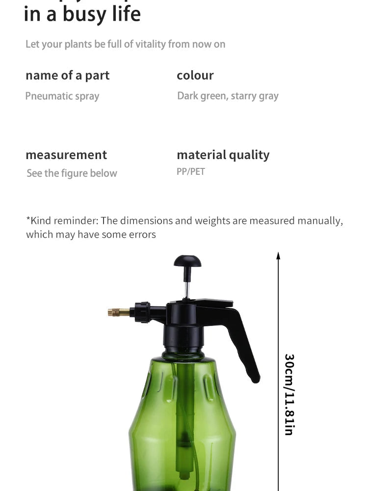 1pc Premium Plastic Pressure Spray Bottle - Powerful Air Pressure Technology, Adjustable Nozzle, High-Pressure Mist Sprayer for RELUX.STORE