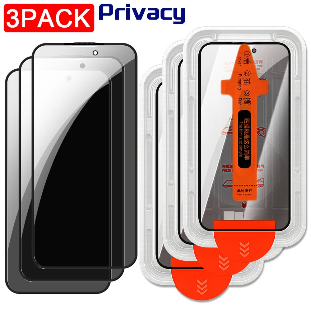 1/2/3Pcs Dust Free Installation Privacy Screen Protector for IPhone 16 17 Pro Max Plus 17 Air Anti-spy / HD Clear Tempered Glass RELUX.STORE