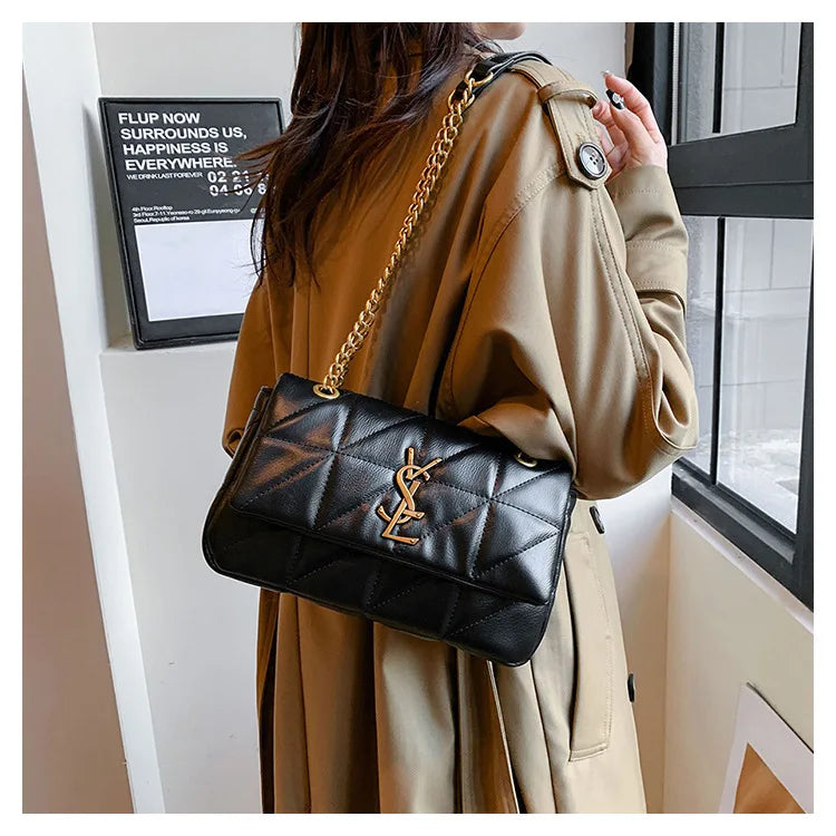 New Xiaoxiangfeng diamond grid chain bag, stylish and versatile, large capacity diagonal span small square bag RELUX.STORE