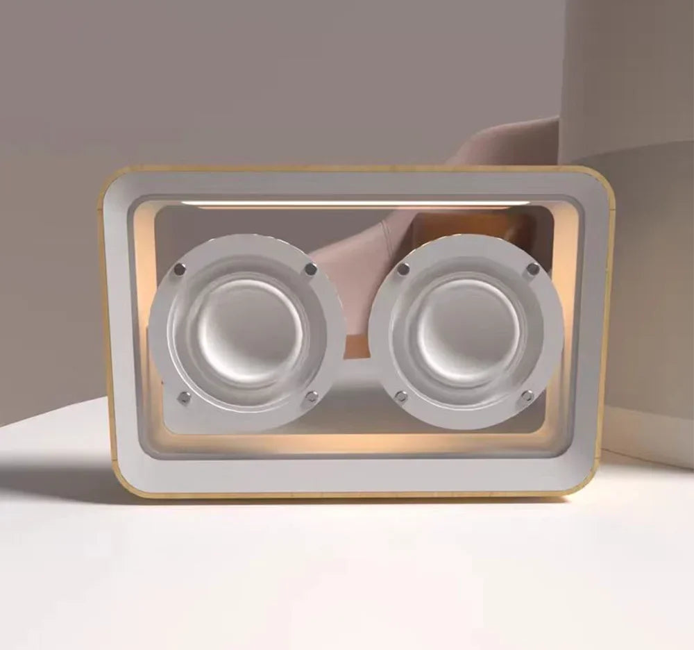 Wireless Bluetooth Speaker with Duel Horn Transparent Comfortable Reading Light Portable Stereo HIFI Sound Quality Music Box