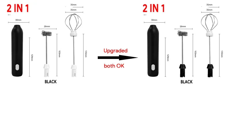 Wireless Milk Frother Electric Type-C Handheld Blender Stainless Steel Mini Coffee Maker Whisk Mixer For Coffee Cappuccino Cream