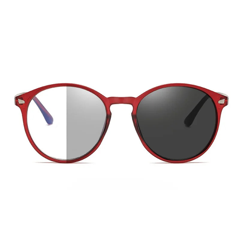 Photochromic Anti Blue Rays Computer Glasses Women Vintage Round Frame Gaming Glasses Men Anti Eyestrain Light Blocking Eyewear RELUX.STORE