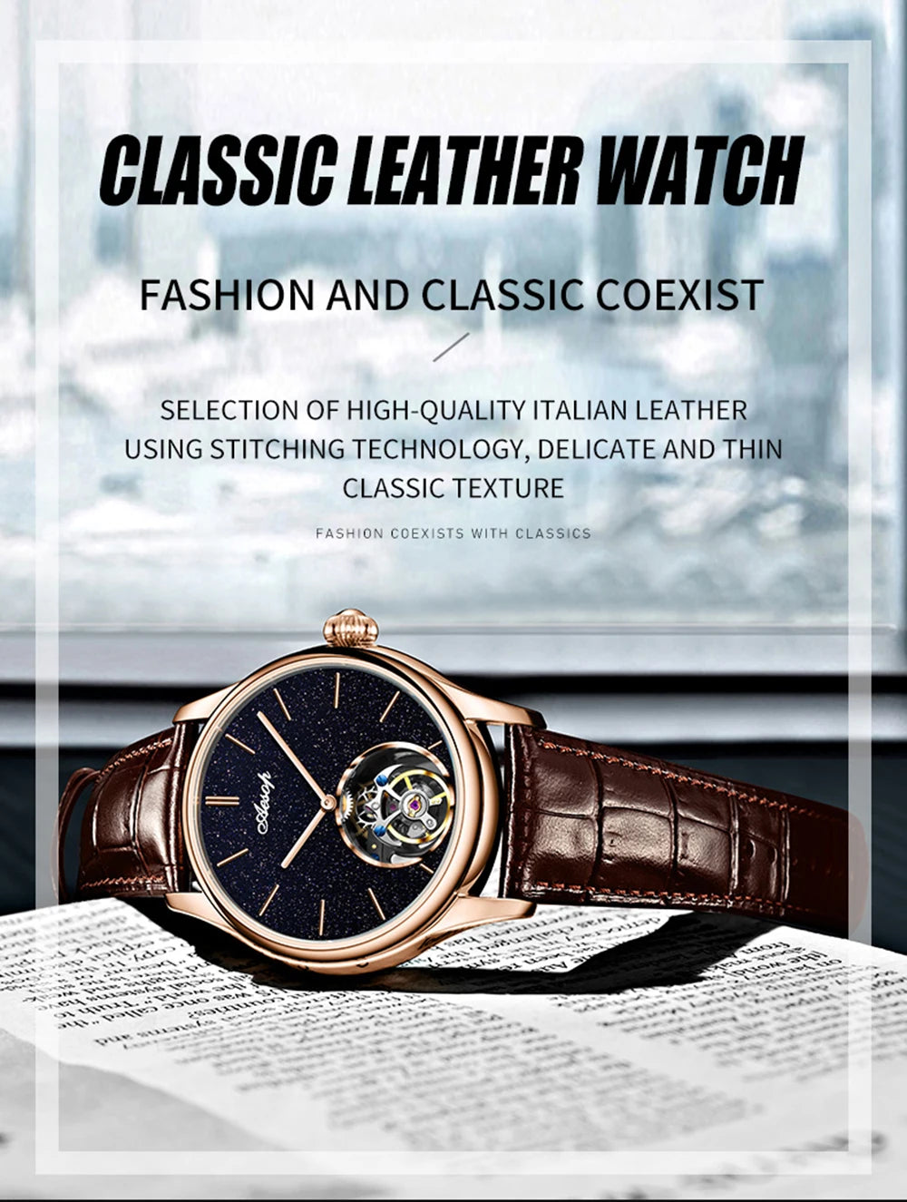 AESOP Mens Luxury Real Flying Tourbillon Mechanical Sapphire Waterproof Watch Skeleton Watches for Men Wristwatches Male 2025 A