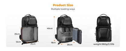 K&F Concept 10L Camera Sling Bag Hardshell Photographers Shoulder Bag Crossbody Backpack Camera Bag For Sony Canon Nikon DSLR