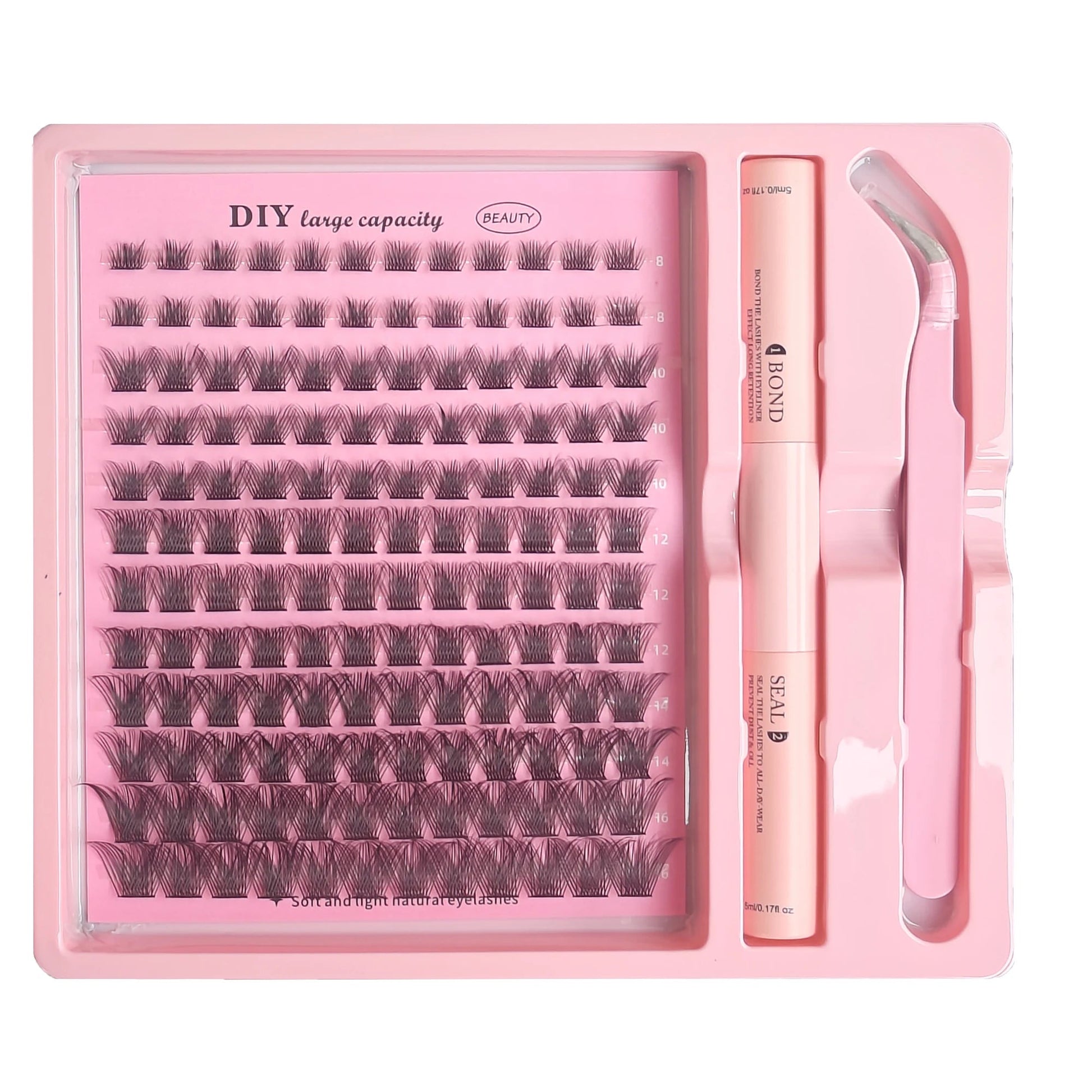 DIY Lashes Extension Kit Lash Bond and Seal Remover Eyelashes 200 PCS Clusters Makeup Tools for Gluing Lashes Gluing Glue RELUX.STORE