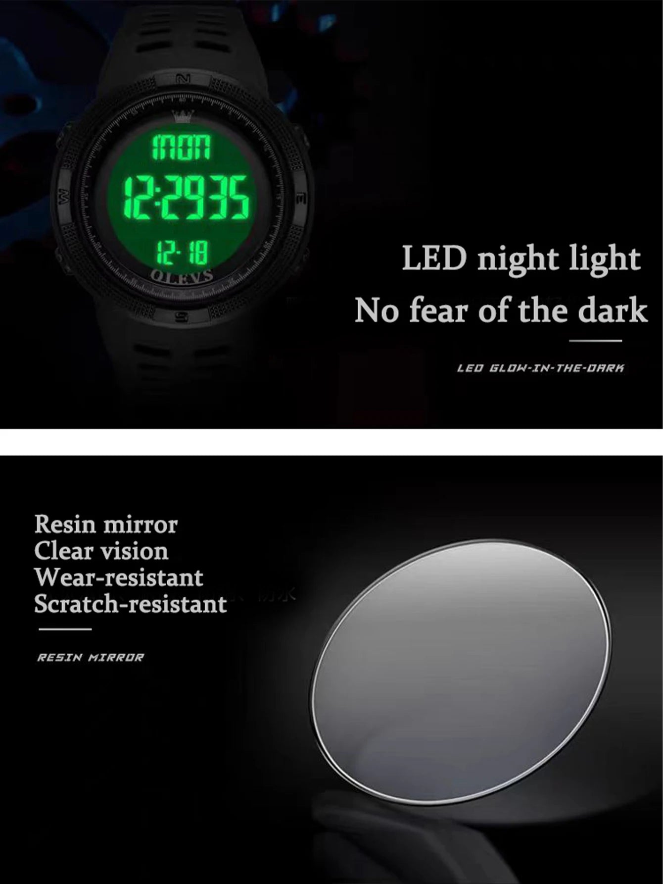 Men's sports watch, outdoor mountaineering and running digital countdown electronic men's watch, student's first choice LED cloc