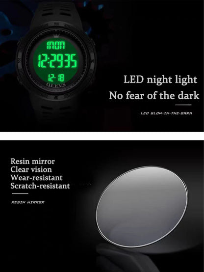 Men's sports watch, outdoor mountaineering and running digital countdown electronic men's watch, student's first choice LED cloc