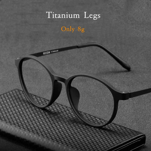 Ultralight Titanium Alloy TR90 Reading Glasses For Men And Women Retro Round Anti blue Light Presbyopia Glasses 0 +100 +150 +250 RELUX.STORE