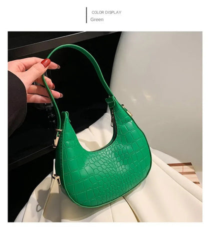 Fashion Luxury Design PU Leather Shoulder Bag Women Small Clutch Handbag Purse Female Underarm Bag Travel Totes shoulder bag RELUX.STORE