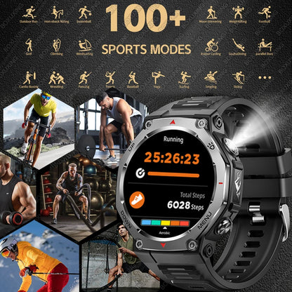 T-Rex 3 GPS Smart Watch 5ATM Waterproof 1.43 inch AMOLED HD Screen BT Call Flashlight Military Sport Smartwatches Men 2025 New