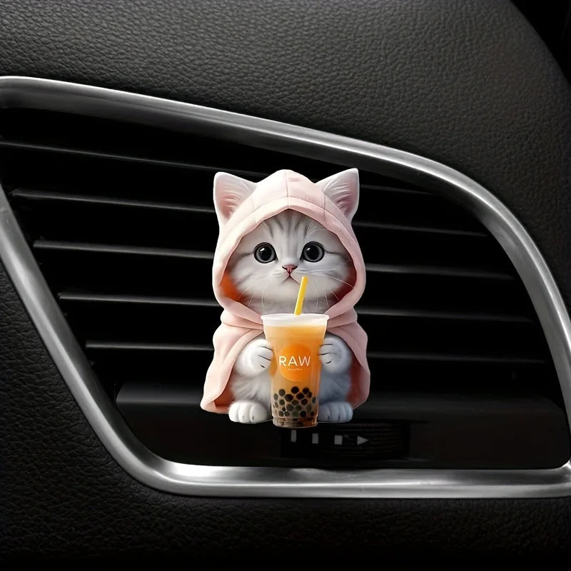 Cute cat acrylic car aromatherapy, long-lasting fragrance, vent clip, decorative and aromatherapy RELUX.STORE
