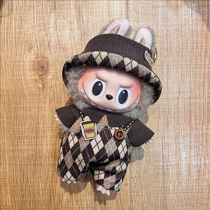 Labubu Clothing Popular New Products Fashion Velcro 17cm Doll Cute Dress Casual Set Skirt Plush Toy Clothing