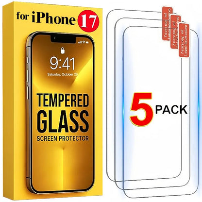 1-5Pcs HD Clear Screen Protectors For iPhone 17 Air Pro Max 9H Hardness Tempered Glass Protective Films For iPhone17 17Air 17Pro RELUX.STORE