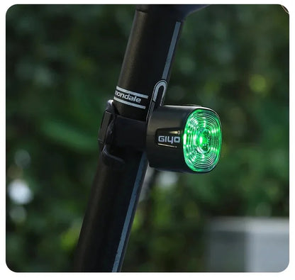 GlYO Auto Brake Sensing Bicycle Tail Light -USBRechargeable, lP66 Waterproof LED WarningLight for MTB & Road Bike Night Safety