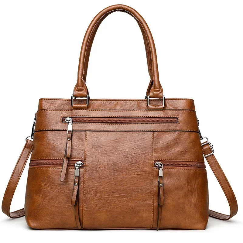 Elegant Handbag for Women High Quality Leather Top-Handle Bags Purse Ladies Shoulder Crossbody Bag Large Casual Tote 2025 Hot RELUX.STORE