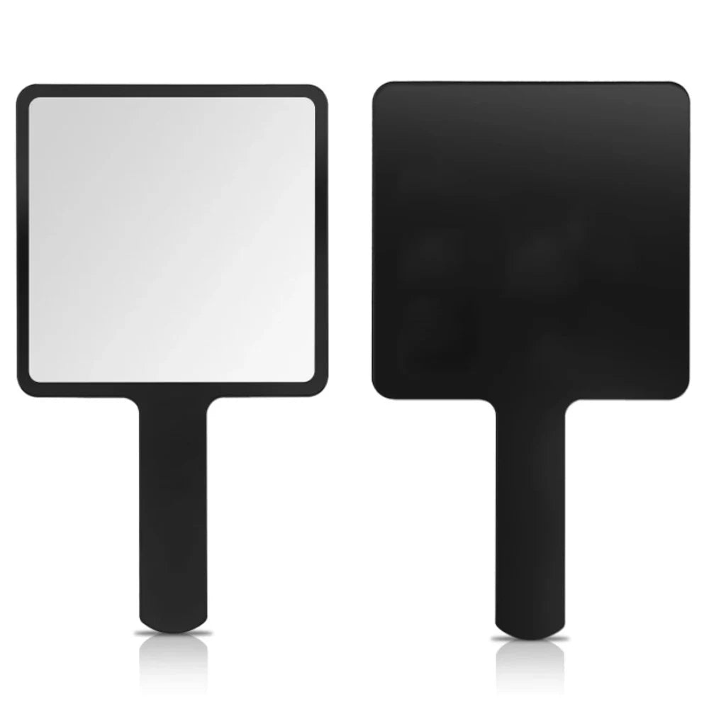 1Pcs Plastic Handle Handheld Makeup Vanity Mirror Portable Square Eyelash Extension Mirror Women Cosmetic Beauty Salon Supplies RELUX.STORE