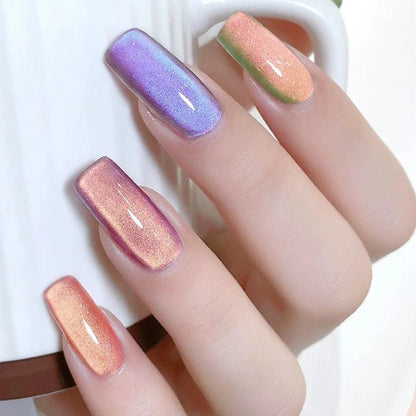 1/6PCS SS25 Cat Eye Gel Polish w/Glass Beads & Crystal, 5 Colors Salon DIY Nail Supplies Kit for Pro Nails Manicure RELUX.STORE