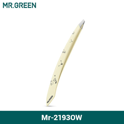 MR.GREEN Curve Handle Eyebrows Tweezers Professional Fine Hairs Puller Makeup Tools Stainless Steel Beauty Clips Removal RELUX.STORE