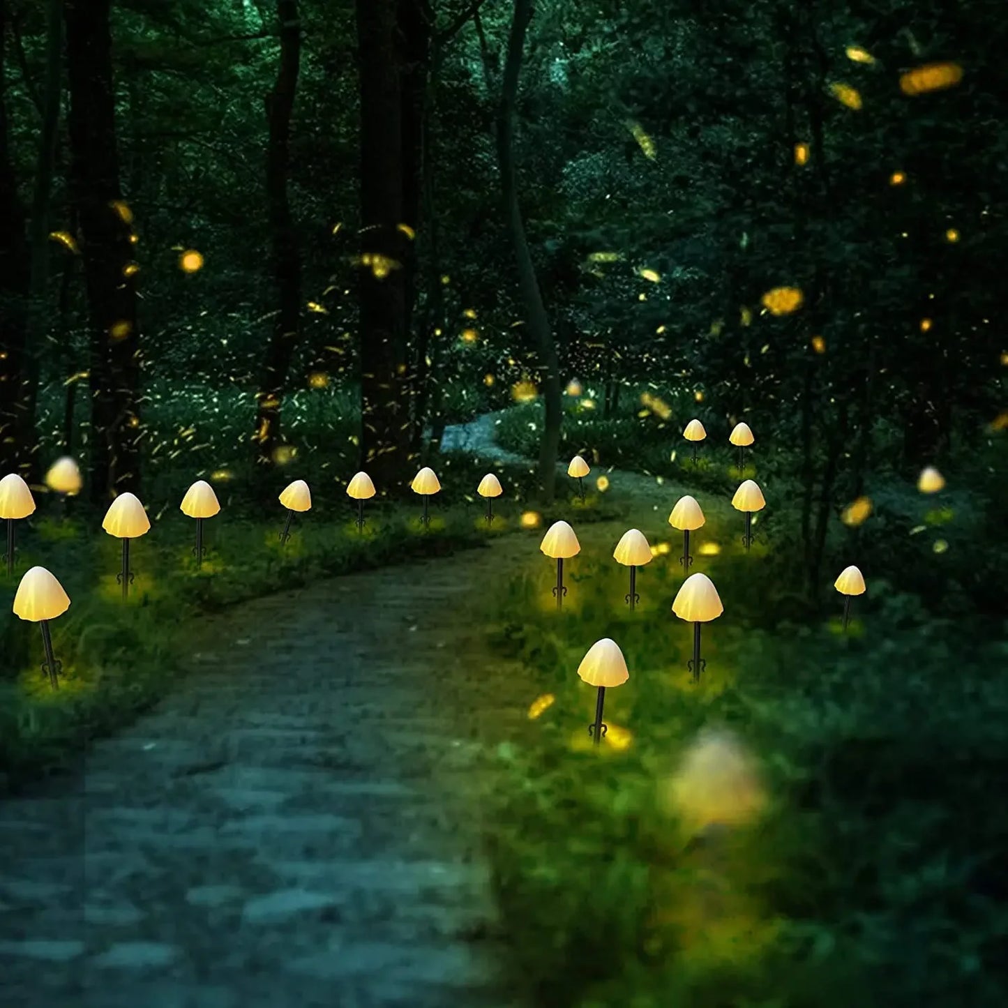 10 LED Solar Mushroom Lights Outdoor Waterproof Decorative Street Lights for Lawn Garden Patio Christmas Holiday Decoration