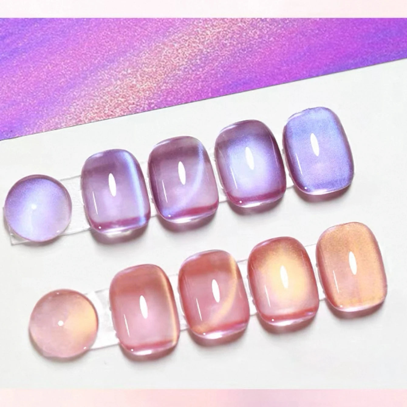 1/6PCS SS25 Cat Eye Gel Polish w/Glass Beads & Crystal, 5 Colors Salon DIY Nail Supplies Kit for Pro Nails Manicure RELUX.STORE