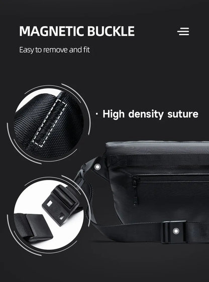 Ins Korean Style Men Waterproof Magnetic Buckle Crossbody Messenger Bag Daily Outdoor Travel Cycling iPad Camera Shoulder Bag