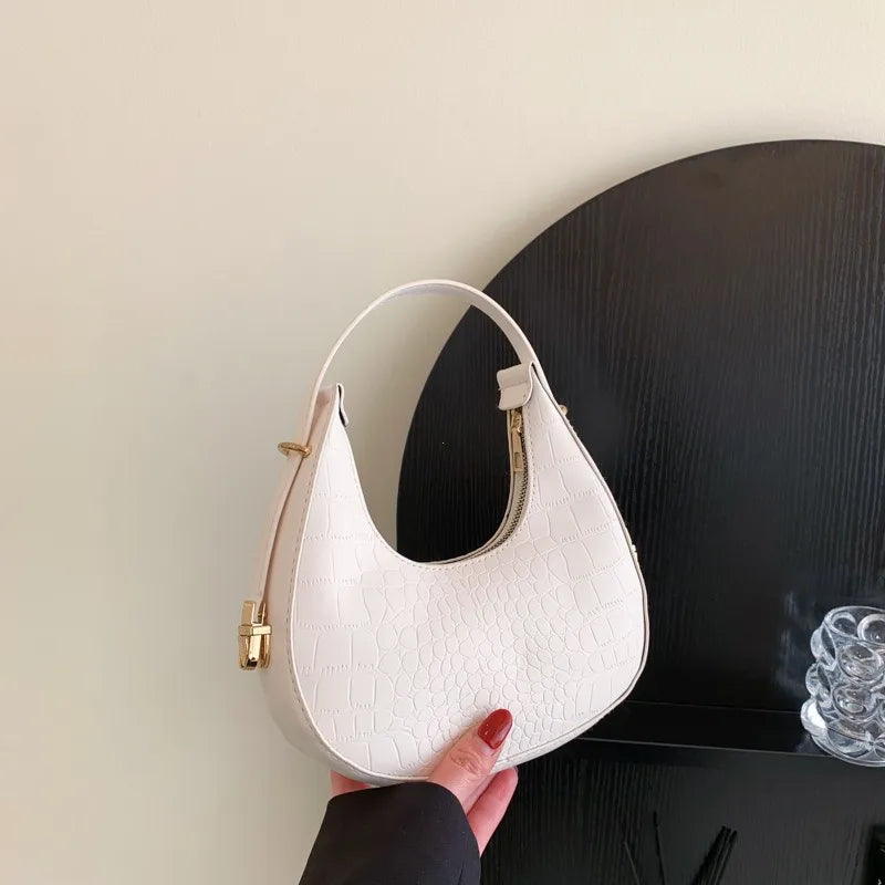 Fashion Luxury Design PU Leather Shoulder Bag Women Small Clutch Handbag Purse Female Underarm Bag Travel Totes shoulder bag RELUX.STORE