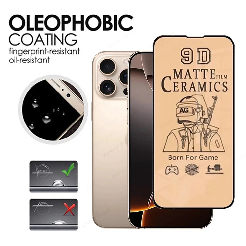 Ceramic Screen Protector For iPhone 17 16 15 14 13 Pro Max Matte Ceramic Film For iPhone 11 12 17 Pro Soft Film Not Glass RELUX.STORE