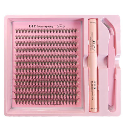 DIY Lashes Extension Kit Lash Bond and Seal Remover Eyelashes 200 PCS Clusters Makeup Tools for Gluing Lashes Gluing Glue RELUX.STORE